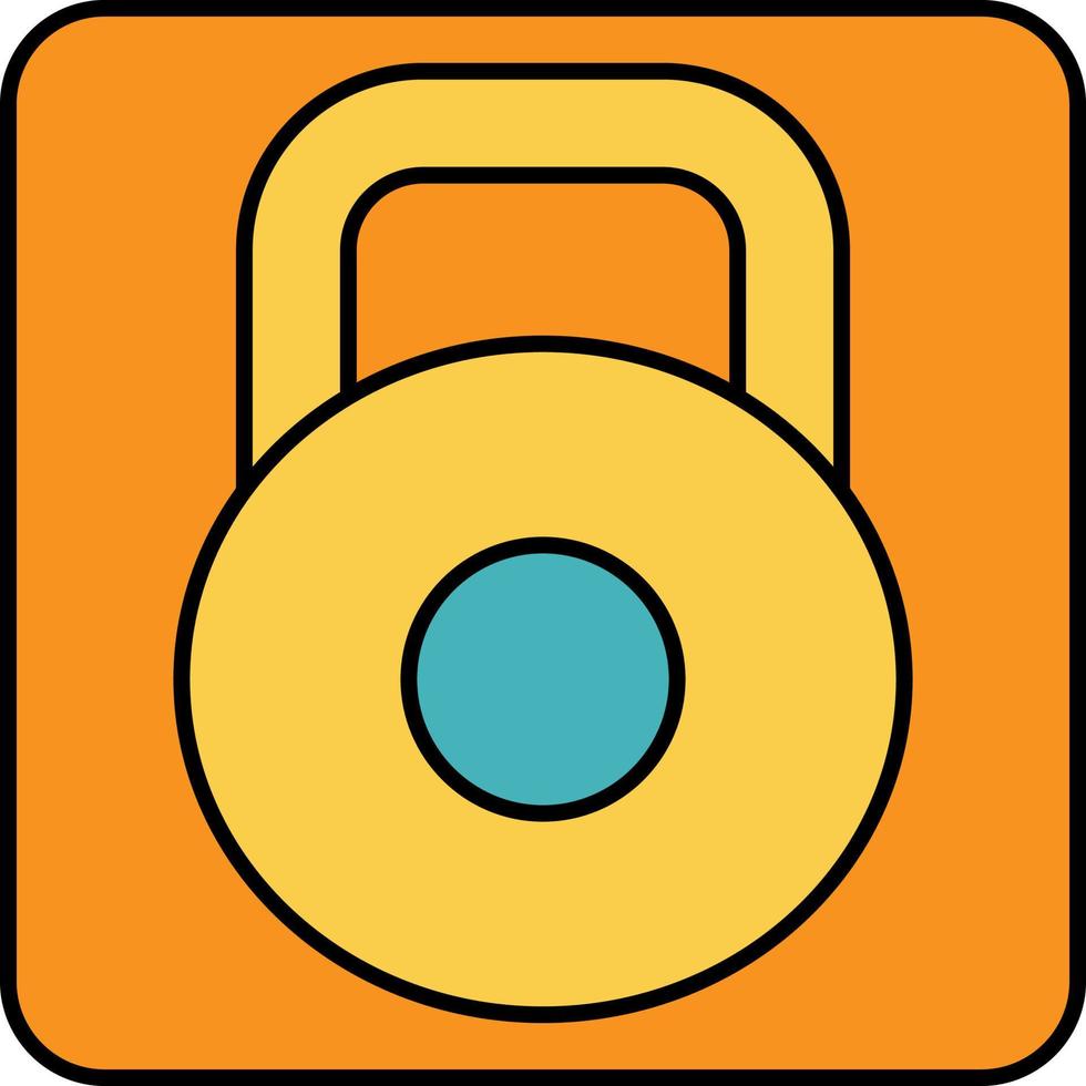 Yellow dumb bell, illustration, vector, on a white background. vector
