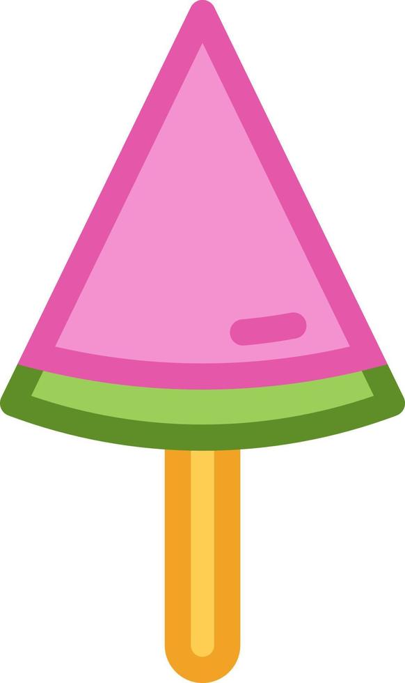 Watermelon ice cream on stick, illustration, vector on a white background.