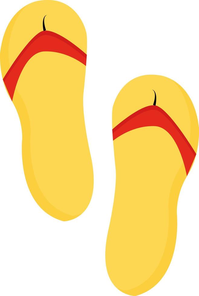 Yellow flip flop, illustration, vector on white background.