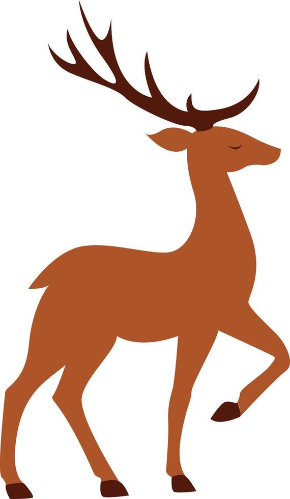 Big deer, illustration, vector on white background.
