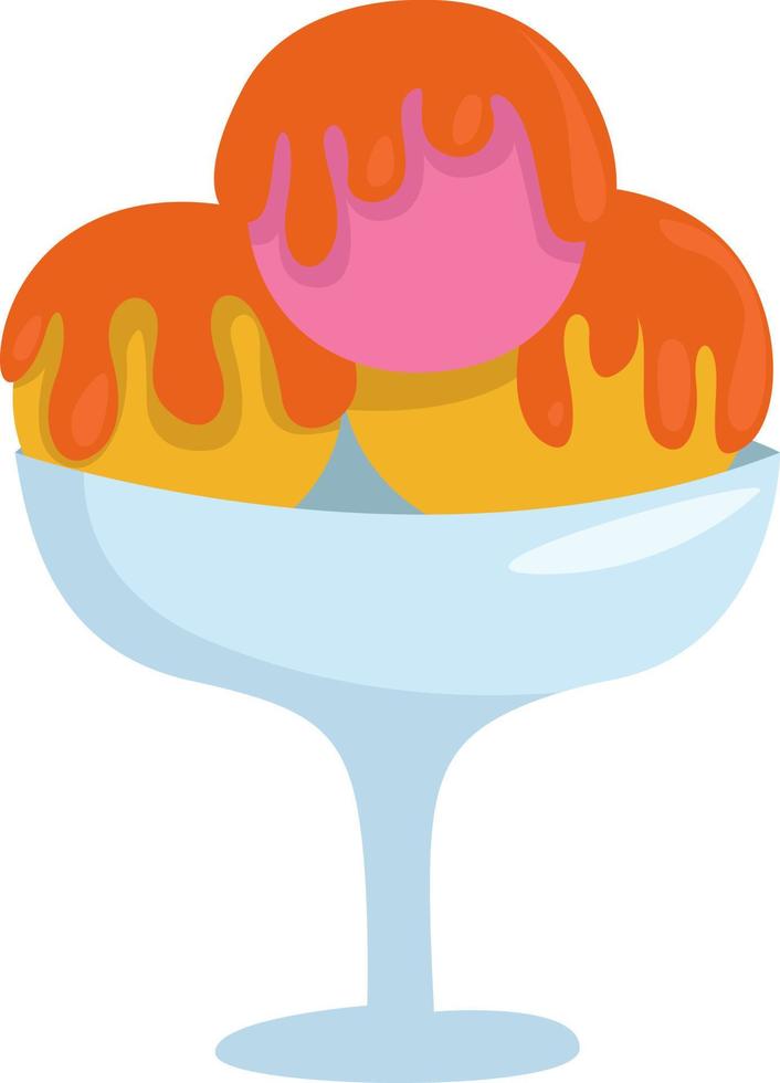 postre frío,ilustración,vector sobre fondo blanco vector