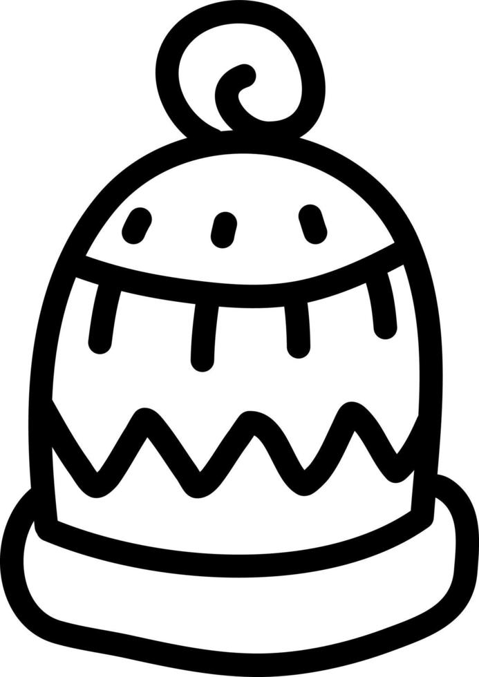 Warm wool hat, illustration, vector on a white background