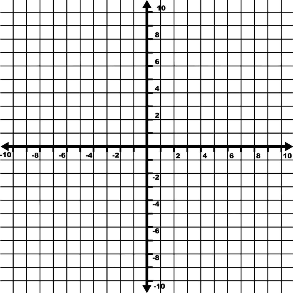 Coordinate Grid With Even Increments Labeled And Grid Lines Shown, vintage illustration. vector