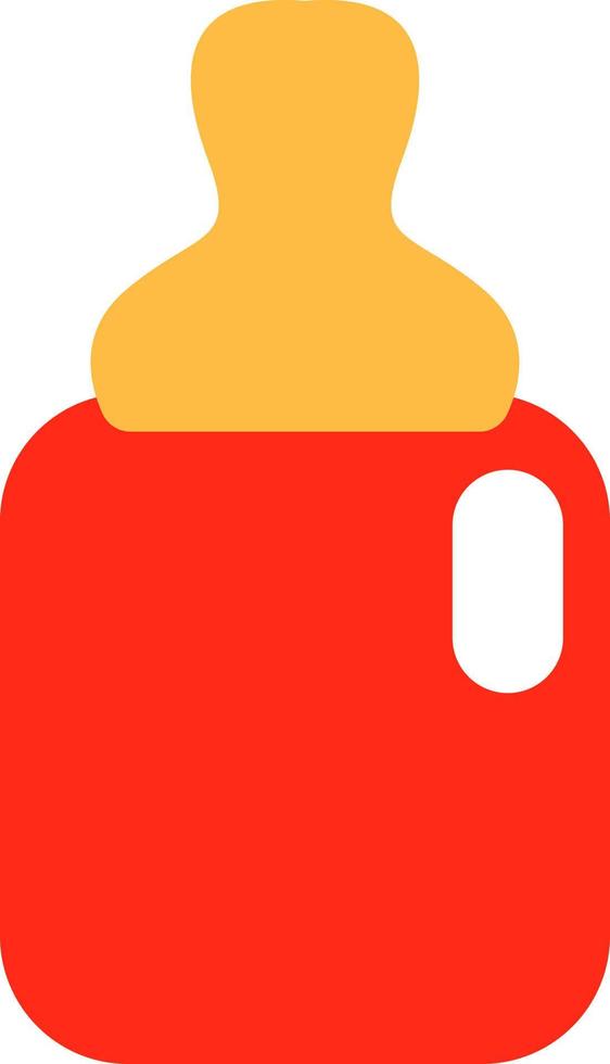 Red Baby bottle, illustration, vector on a white background.