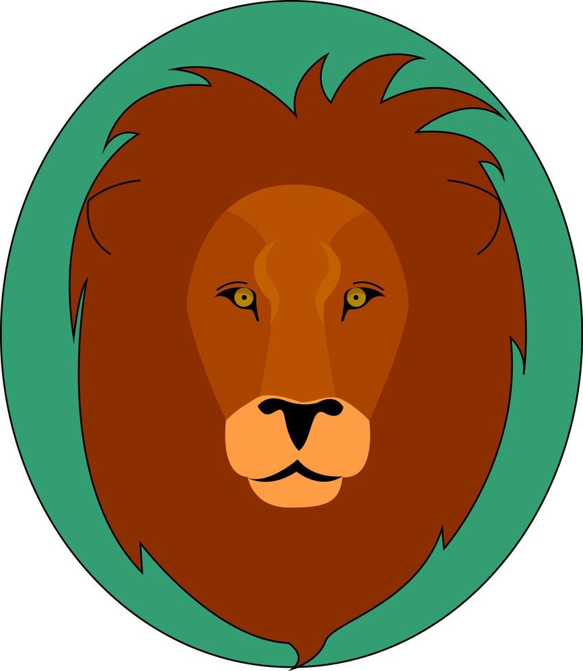 Head of a lion, illustration, vector on white background.