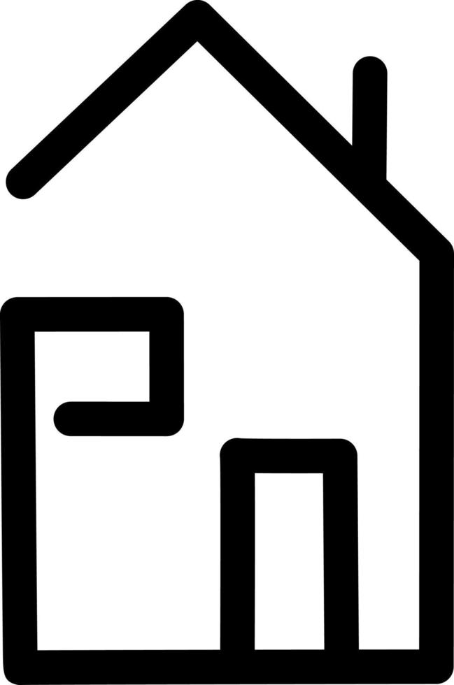 House with door one the right and window on the left side, icon illustration, vector on white background