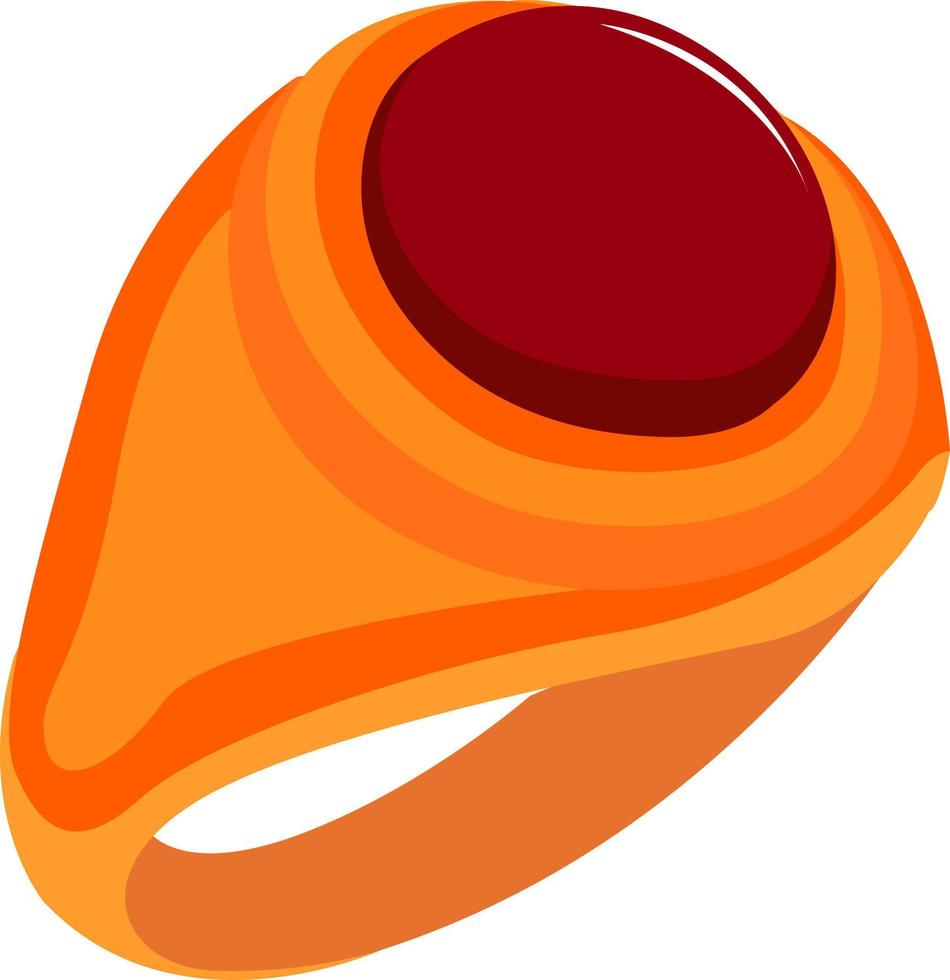 anillo de oro, ilustración, vector sobre fondo blanco.