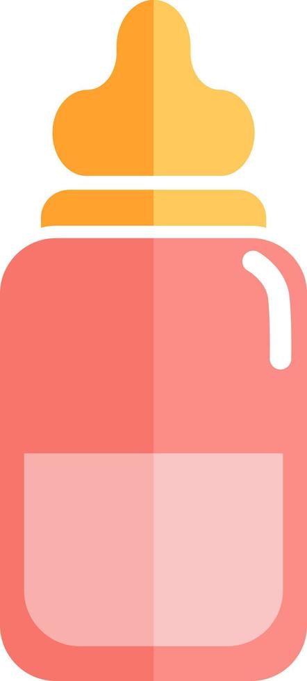 Red baby bottle, illustration, vector on white background.