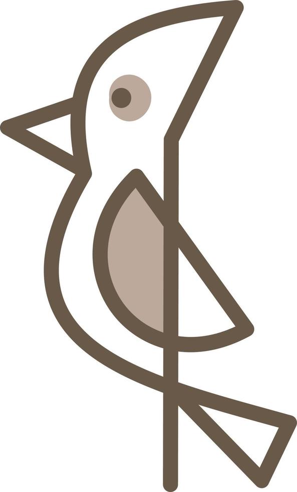 Brown woodpecker, illustration, vector on a white background.