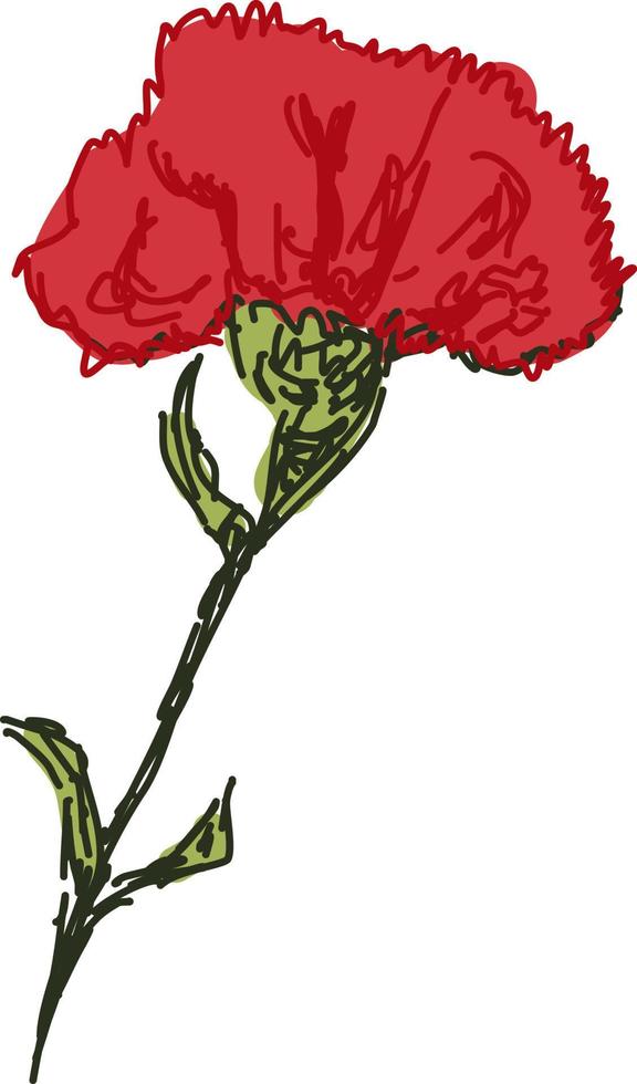 Red flowers, illustration, vector on white background.