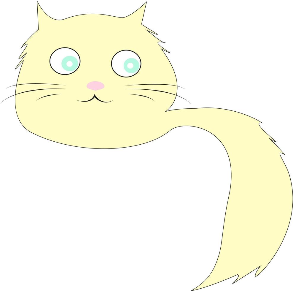 Cat with blue eyes, illustration, vector on white background.