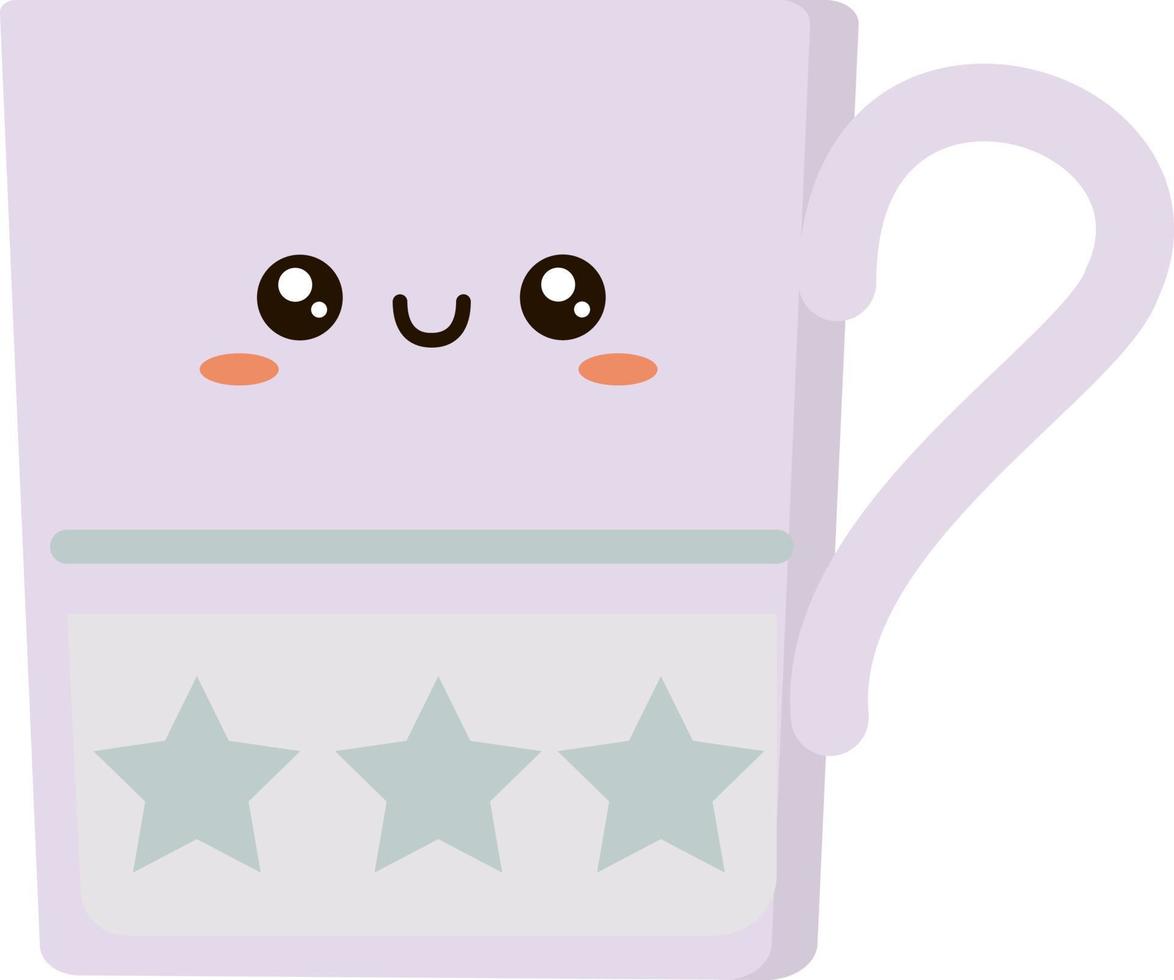Cup for tea, illustration, vector on white background.