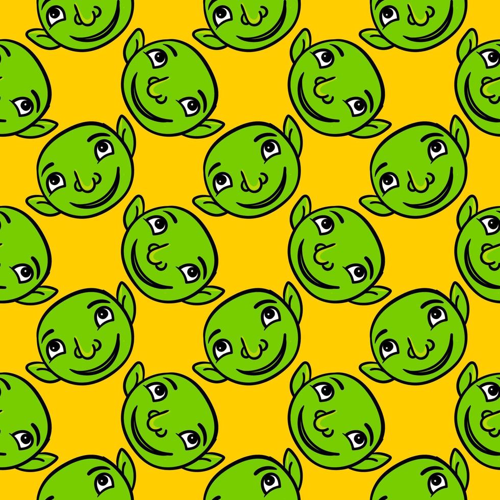 Troll pattern, seamless pattern on yellow background. vector