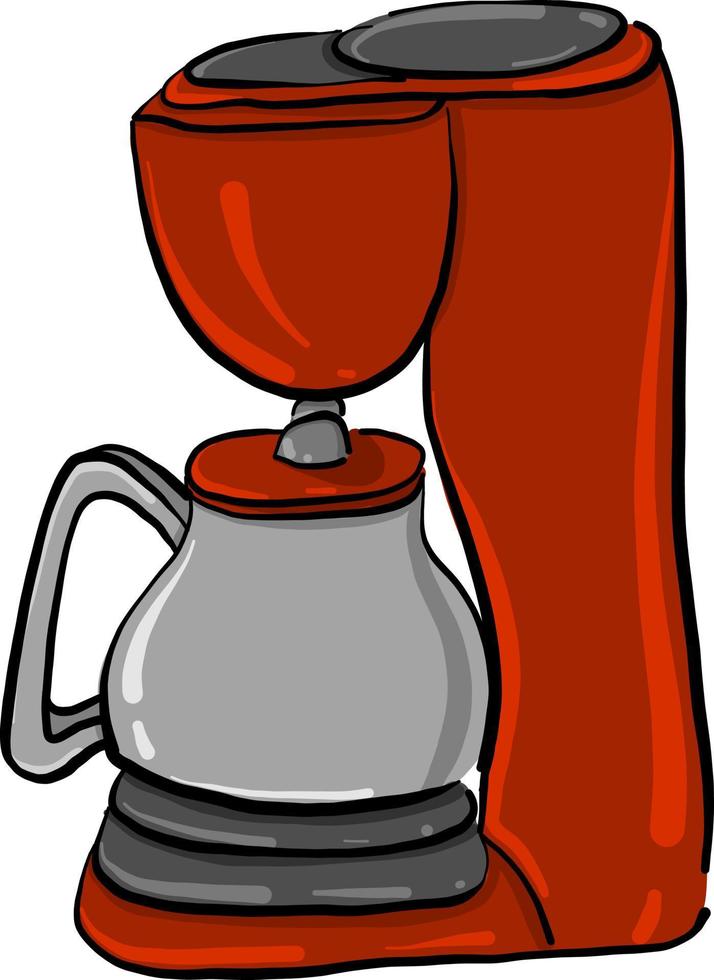 Coffee machine, illustration, vector on white background