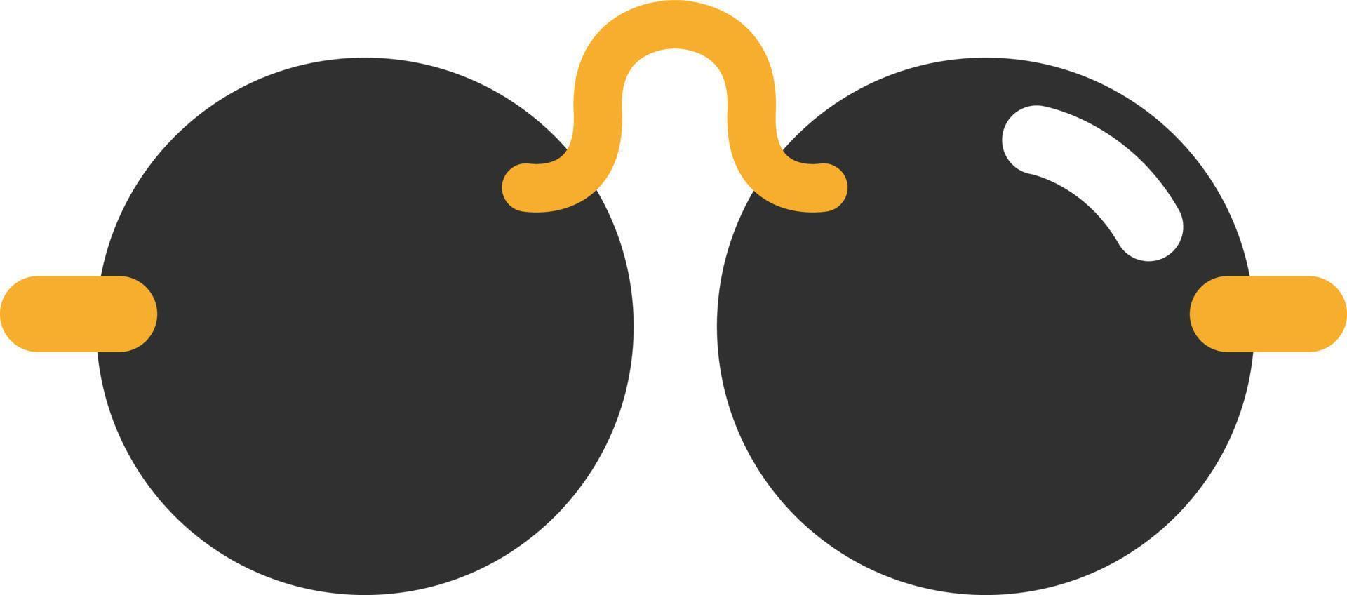 Golden sunglasses, illustration, vector, on a white background. vector