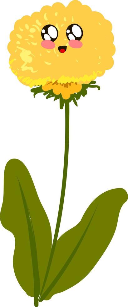 Dandelion cute, illustration, vector on white background.