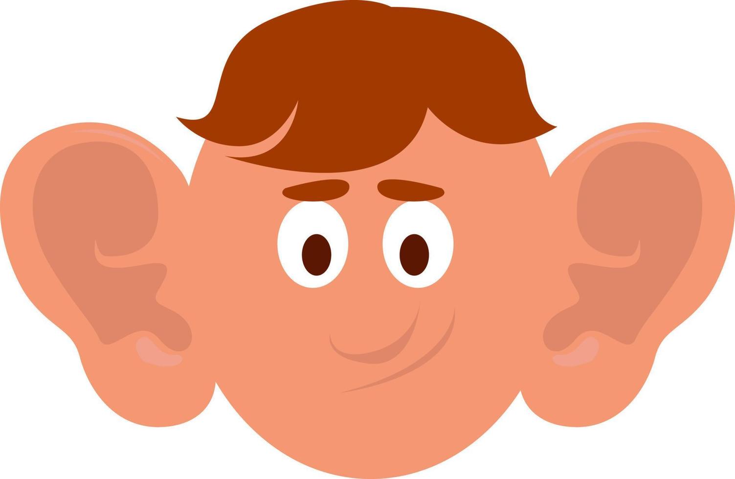 Boy with big ears, illustration, vector on white background.