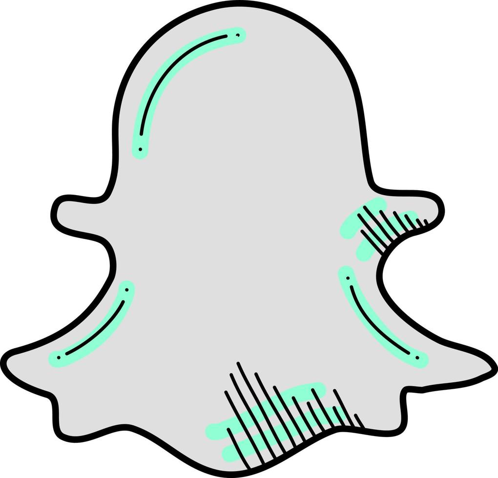 Snapchat sign, illustration, vector on white background.