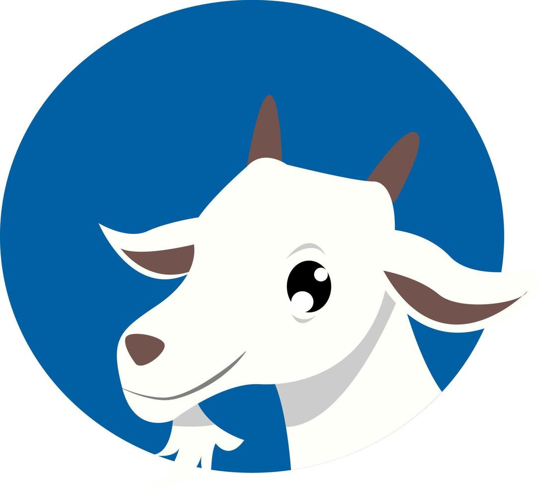 Little goat, illustration, vector on white background.