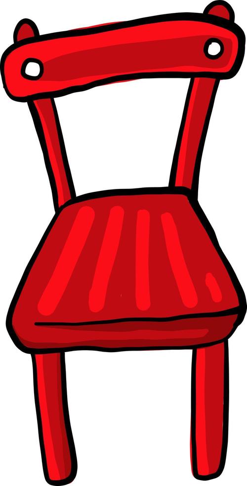 Red old chair, illustration, vector on white background.