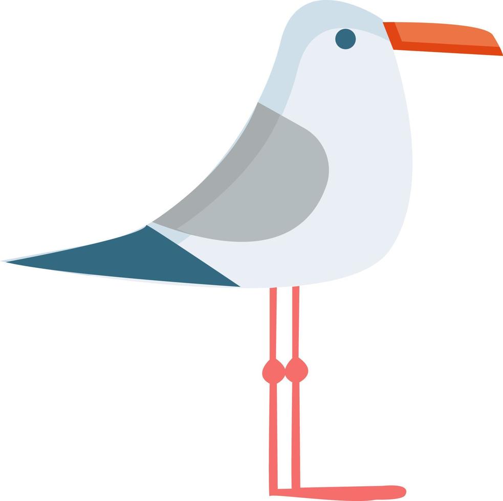 A blue gull, vector or color illustration.