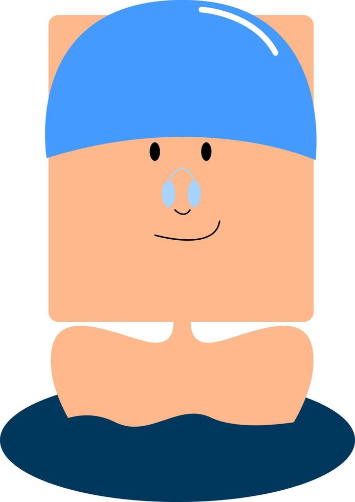 Happy swimmer, illustration, vector on white background