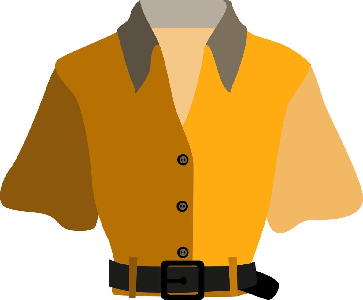 Yellow shirt, illustration, vector on white background.