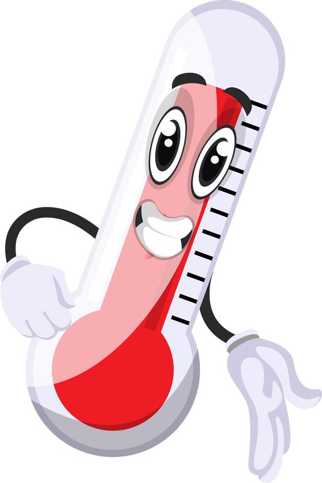 Thermometer showing to sit, illustration, vector on white background.