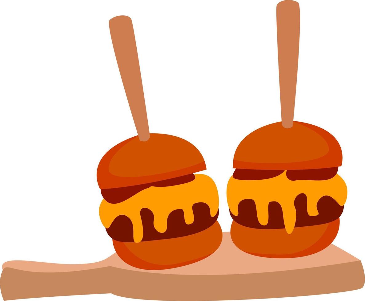 Cheeseburger, illustration, vector on white background.