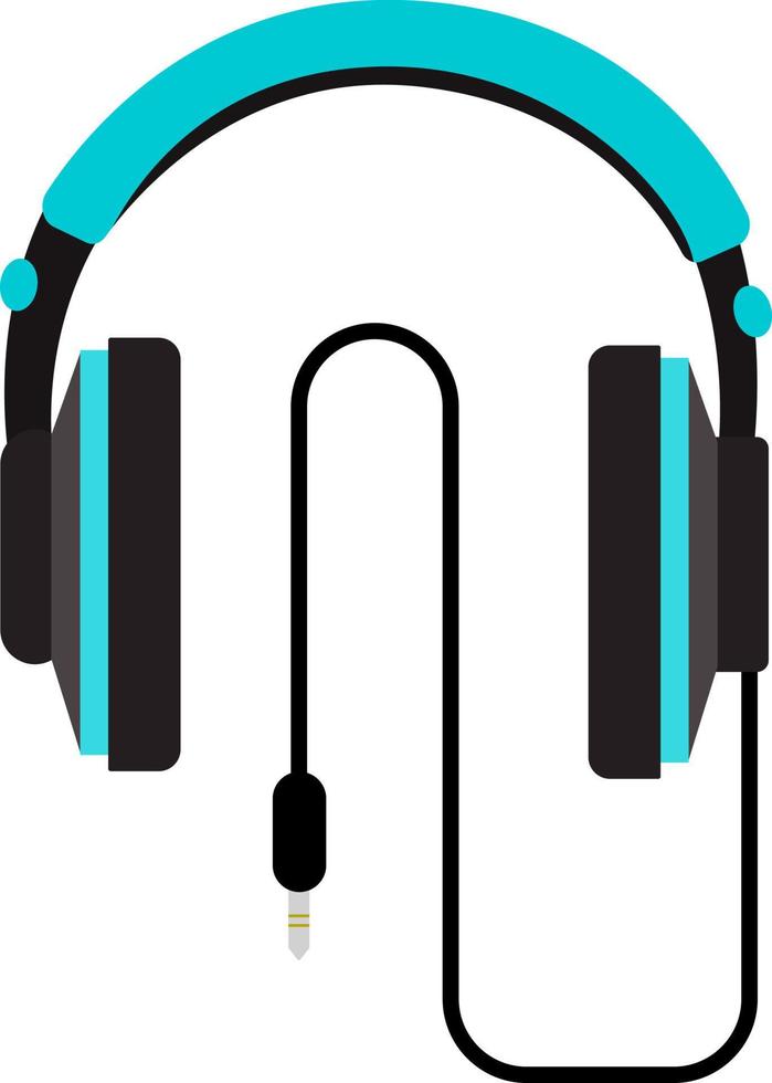 Blue headphones ,illustration, vector on white background.