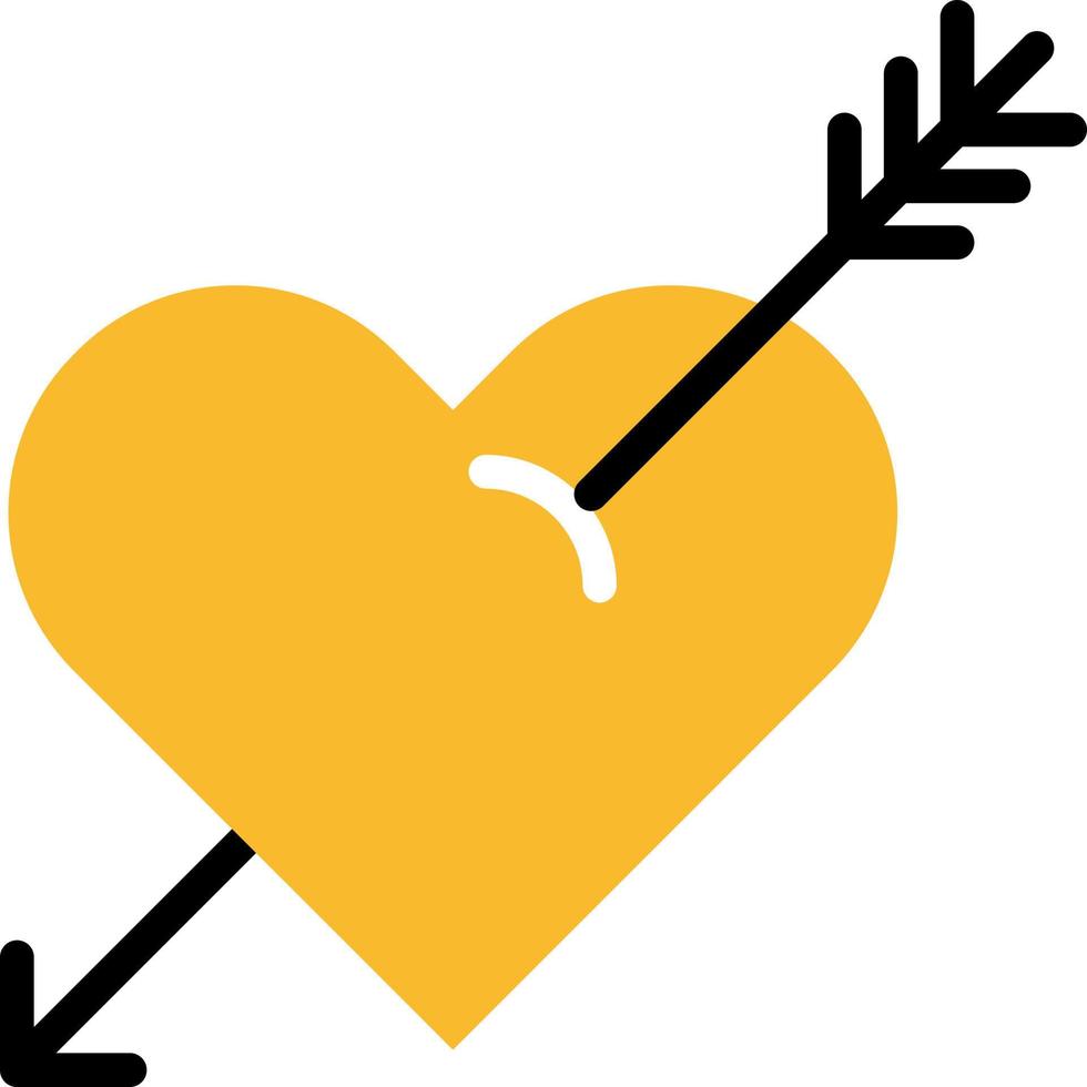 Valentines day heart with arrow, illustration, vector on a white background.