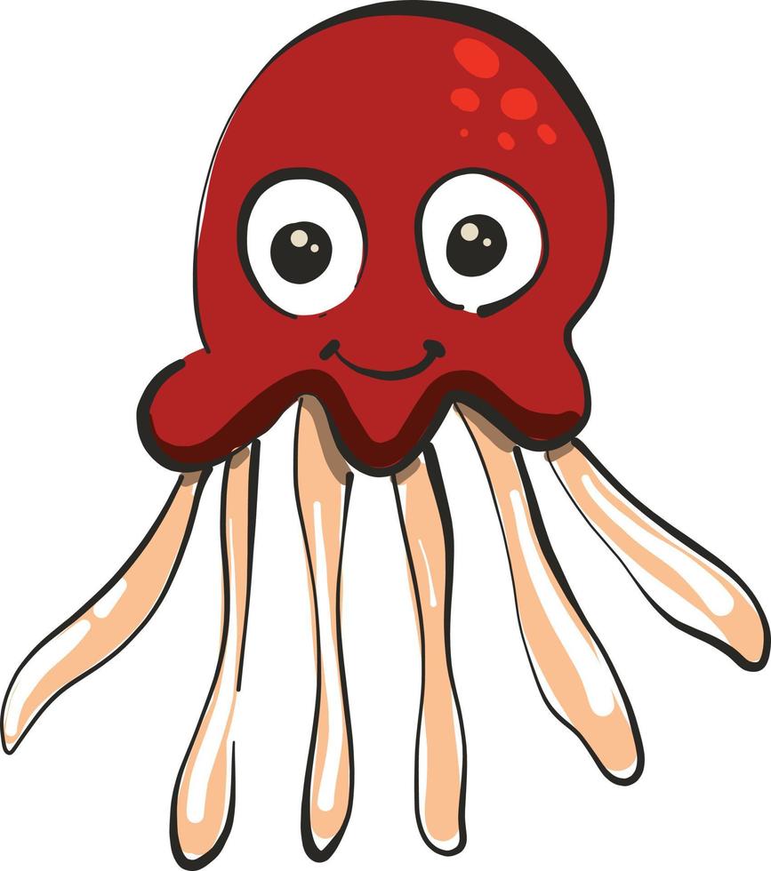 Jellyfish with eyes, illustration, vector on white background.