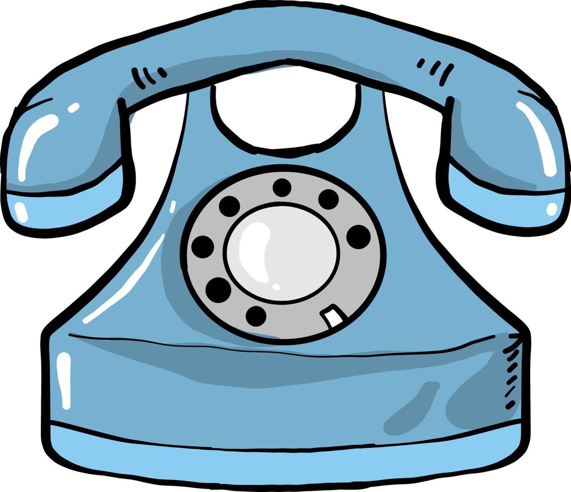 Old blue telephone,illustration,vector on white background vector