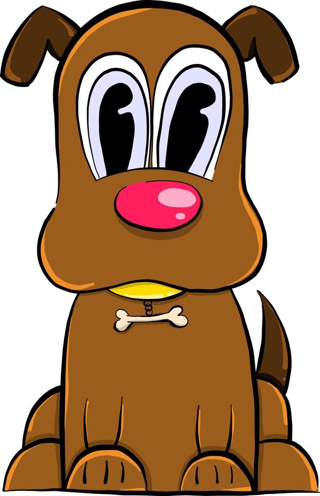 Cute brown dog, illustration, vector on white background