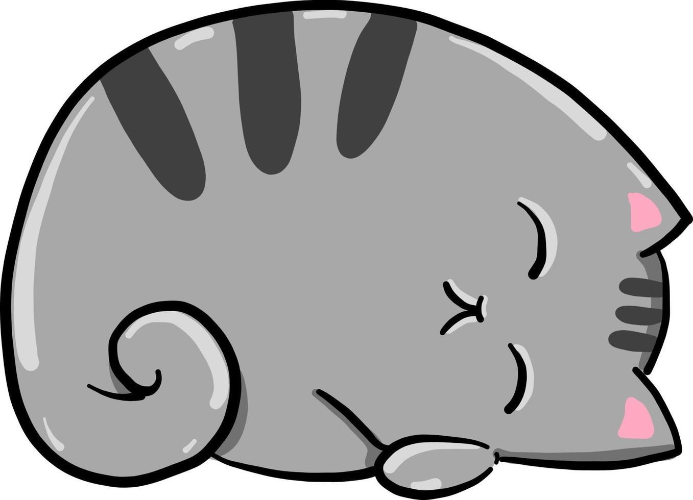 Cat with stripes, illustration, vector on white background