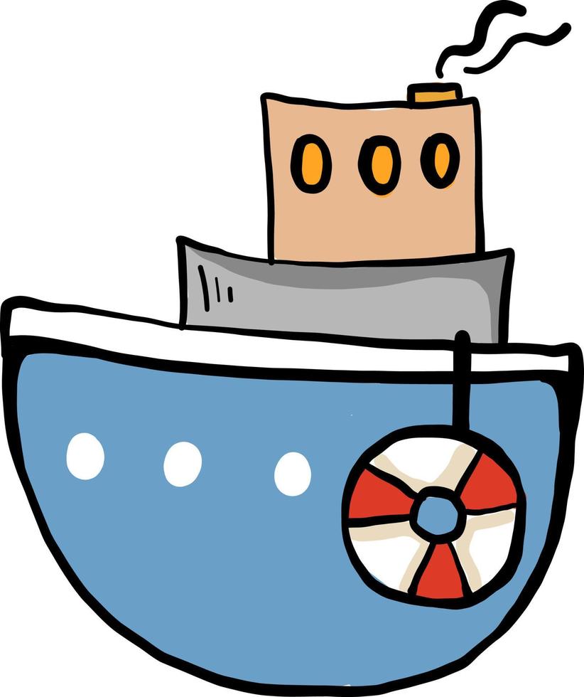 Small ship, illustration, vector on white background