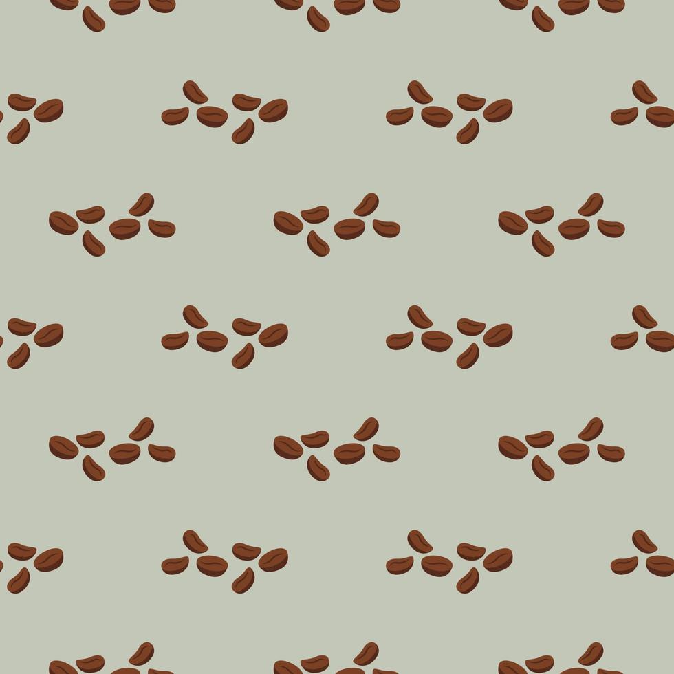 Coffee beans , seamless pattern on a light grey background. vector