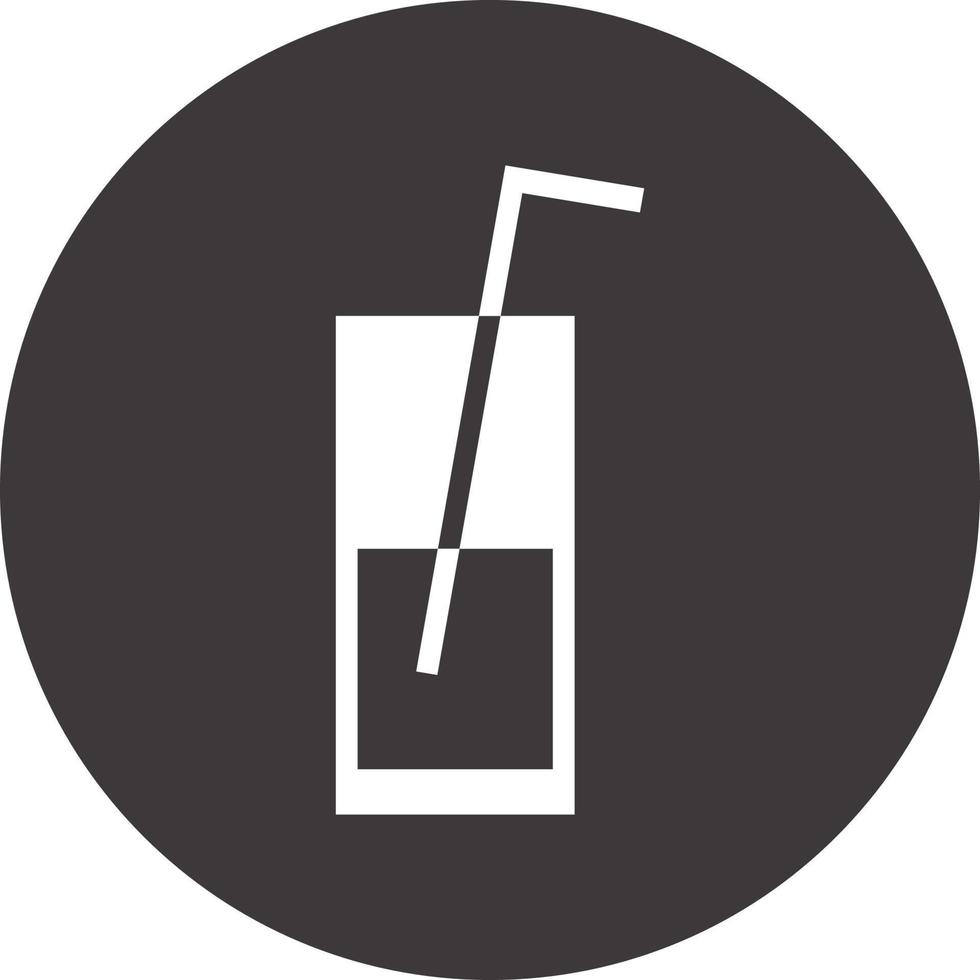 Juice in tall glass with straw, icon illustration, vector on white background