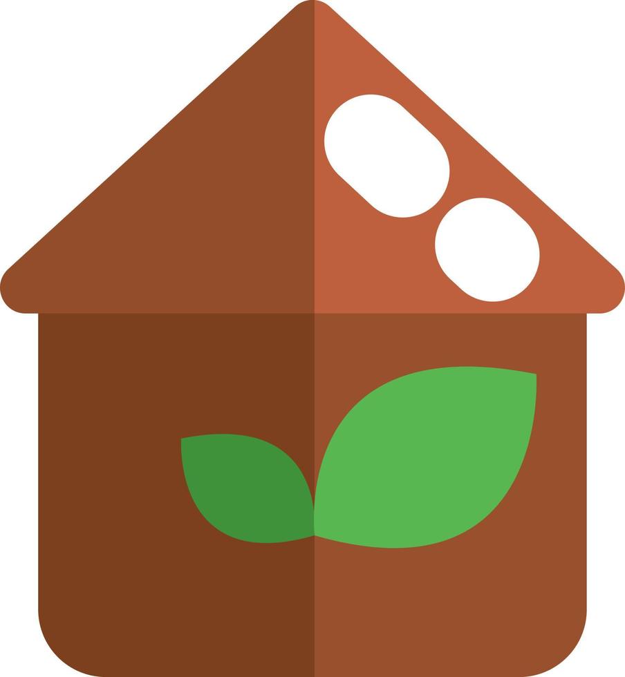 Ecology house, illustration, vector on a white background.