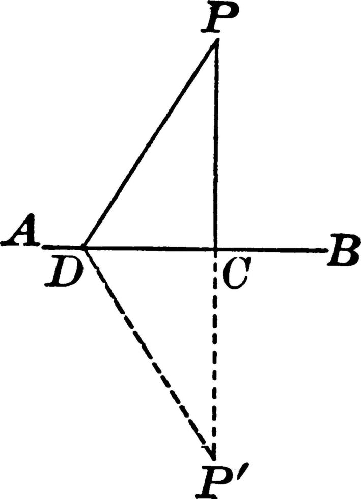 Right Triangle, vintage illustration. vector