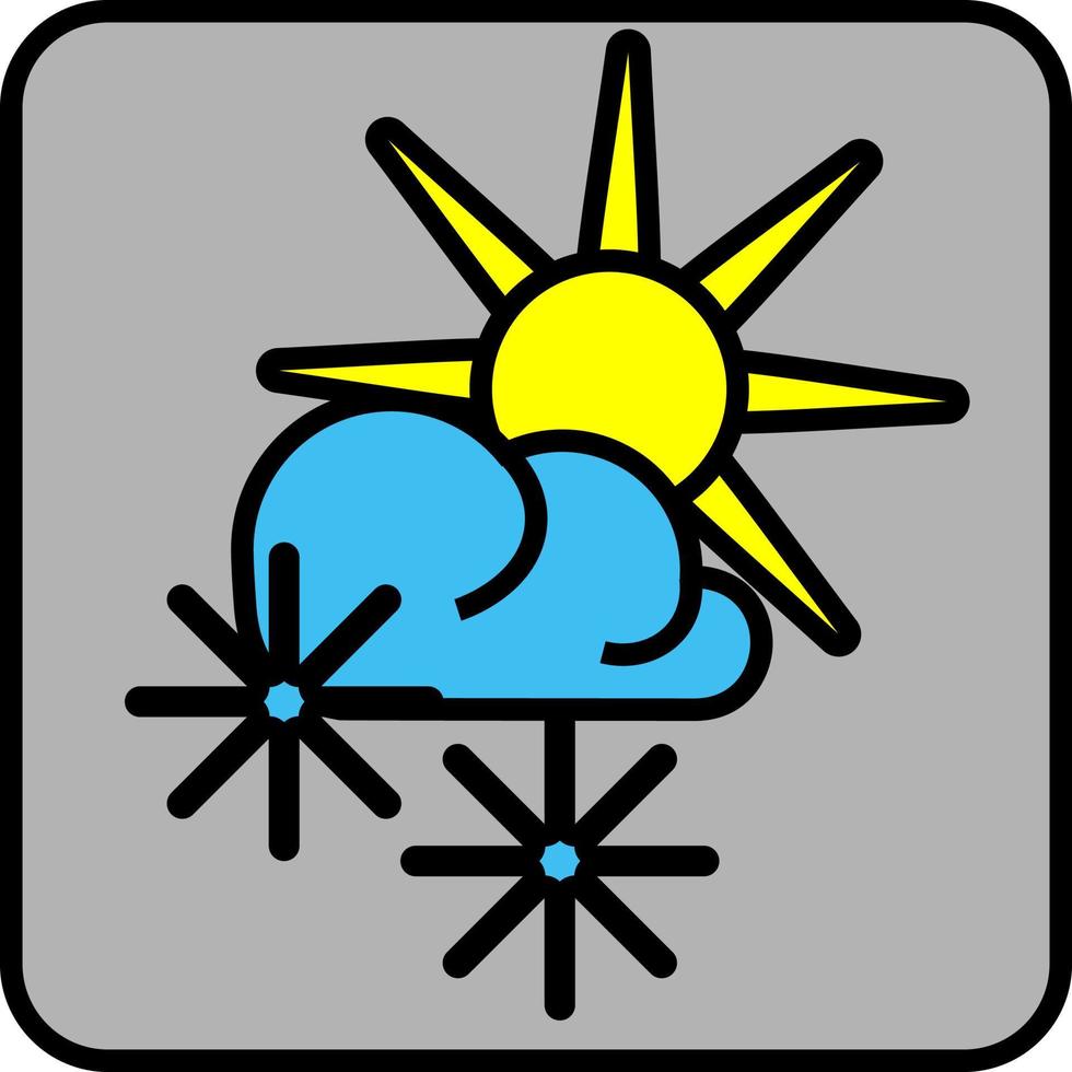 Sunny with some snow, illustration, vector on a white background.