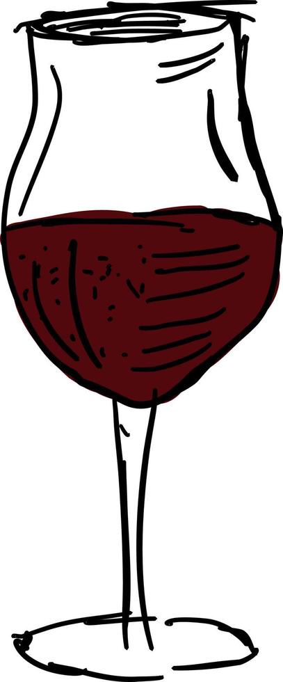 Glass of wine, illustration, vector on white background.