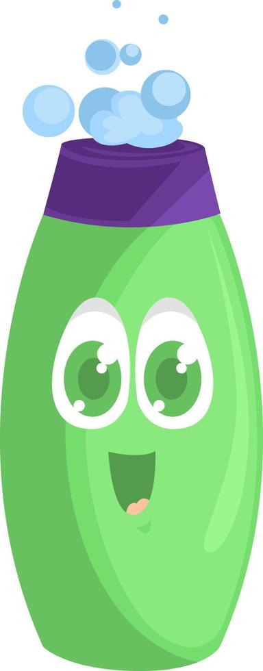 Green shampoo, illustration, vector on white background