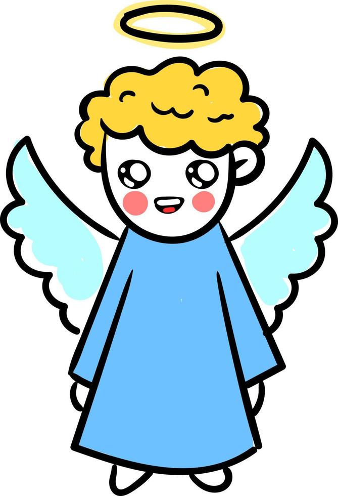 Cute angel flying , illustration, vector on white background