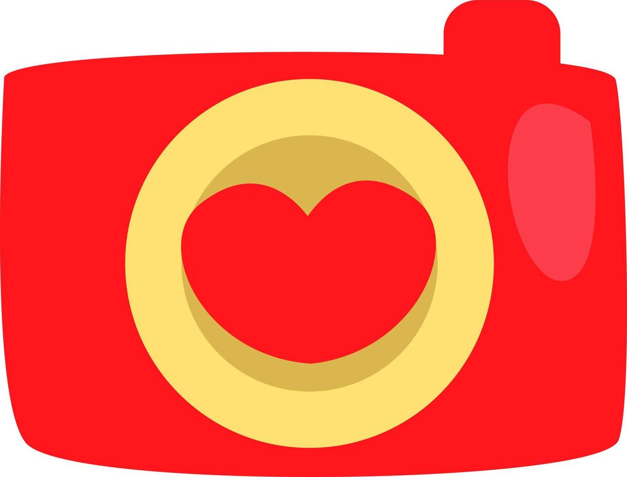 Love camera, illustration, vector on a white background.