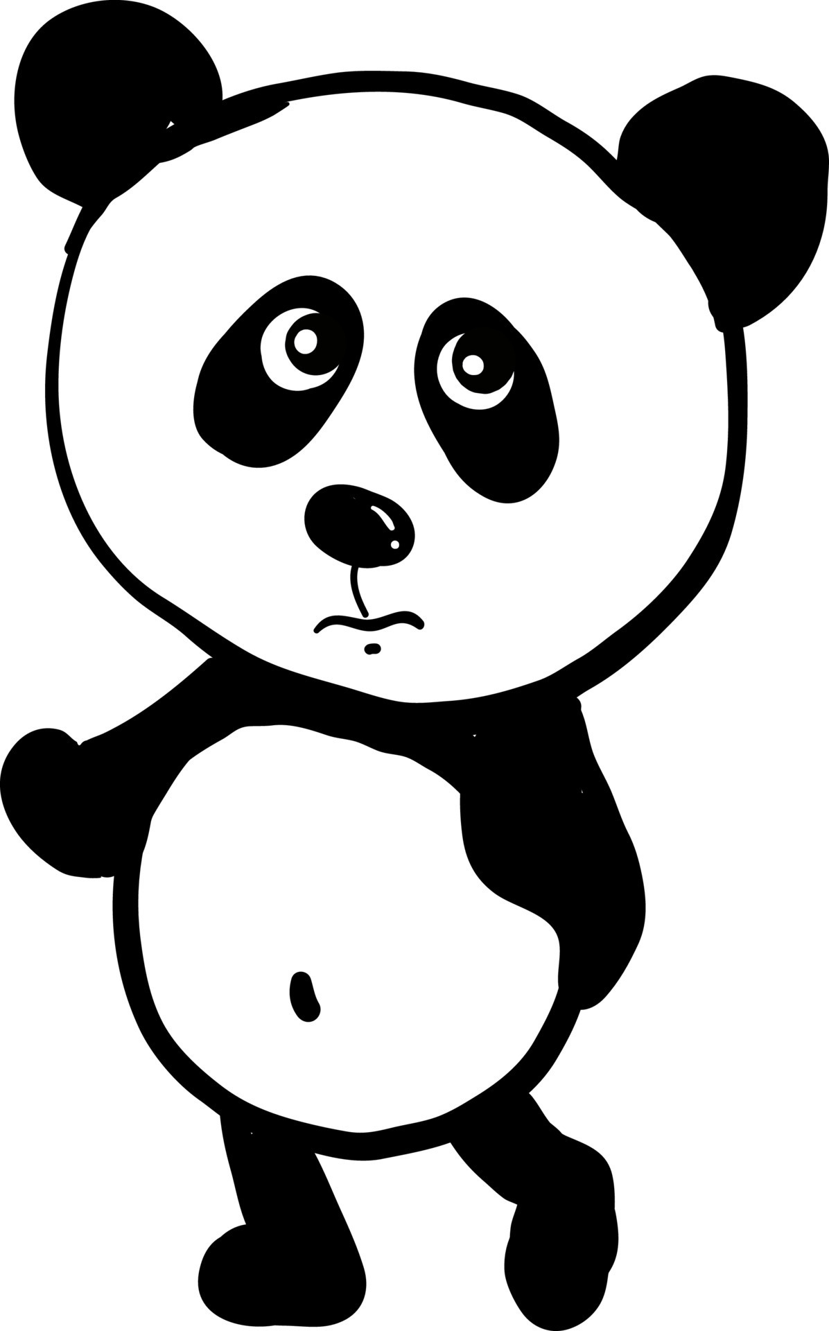 Sad panda, illustration, vector on white background. 13472752 Vector