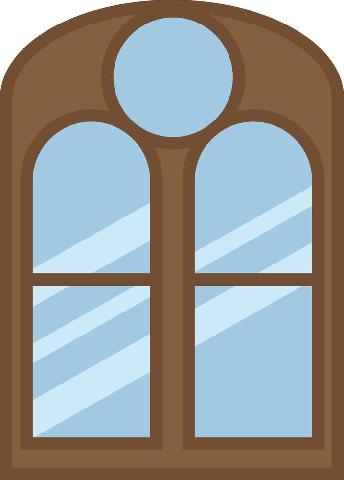 Tall house window, illustration, vector, on a white background. vector