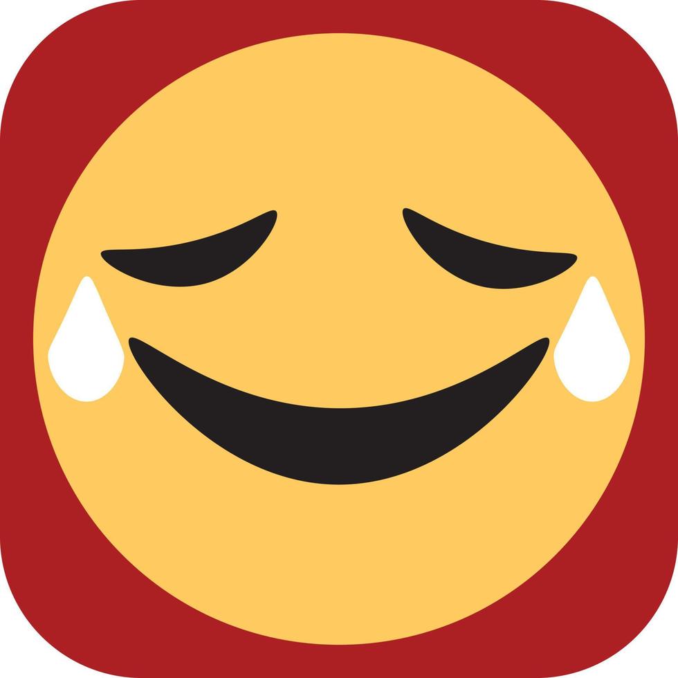 Cry laughing emoji, illustration, vector on a white background.