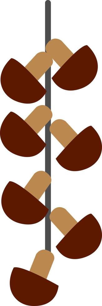 Dried mushrooms, illustration, vector on white background.