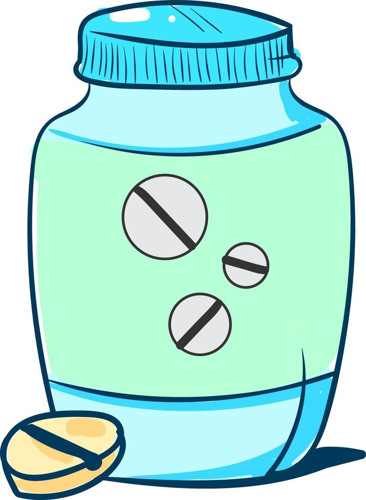 Medicine in jar, illustration, vector on white background